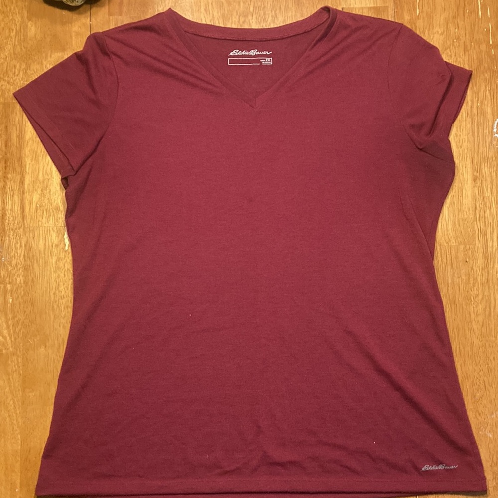 Eddie Bauer short sleeve tee size 2XL burgundy